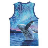 New Zealand Matariki Humpback Whale Basketball Jersey Paikea Maori New Year Blue Galaxy
