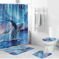 New Zealand Matariki Humpback Whale Bathroom Set Paikea Maori New Year Blue Galaxy