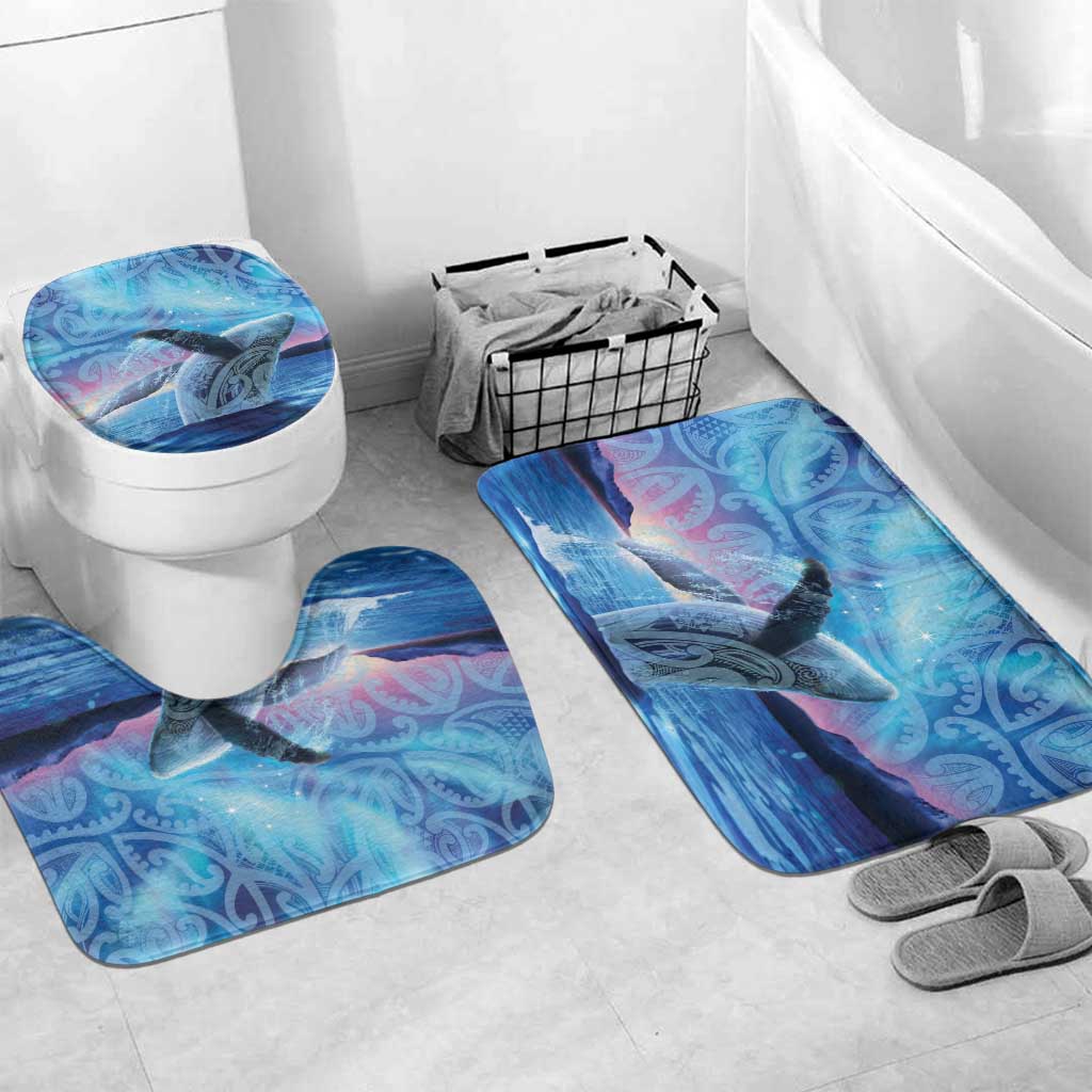 New Zealand Matariki Humpback Whale Bathroom Set Paikea Maori New Year Blue Galaxy