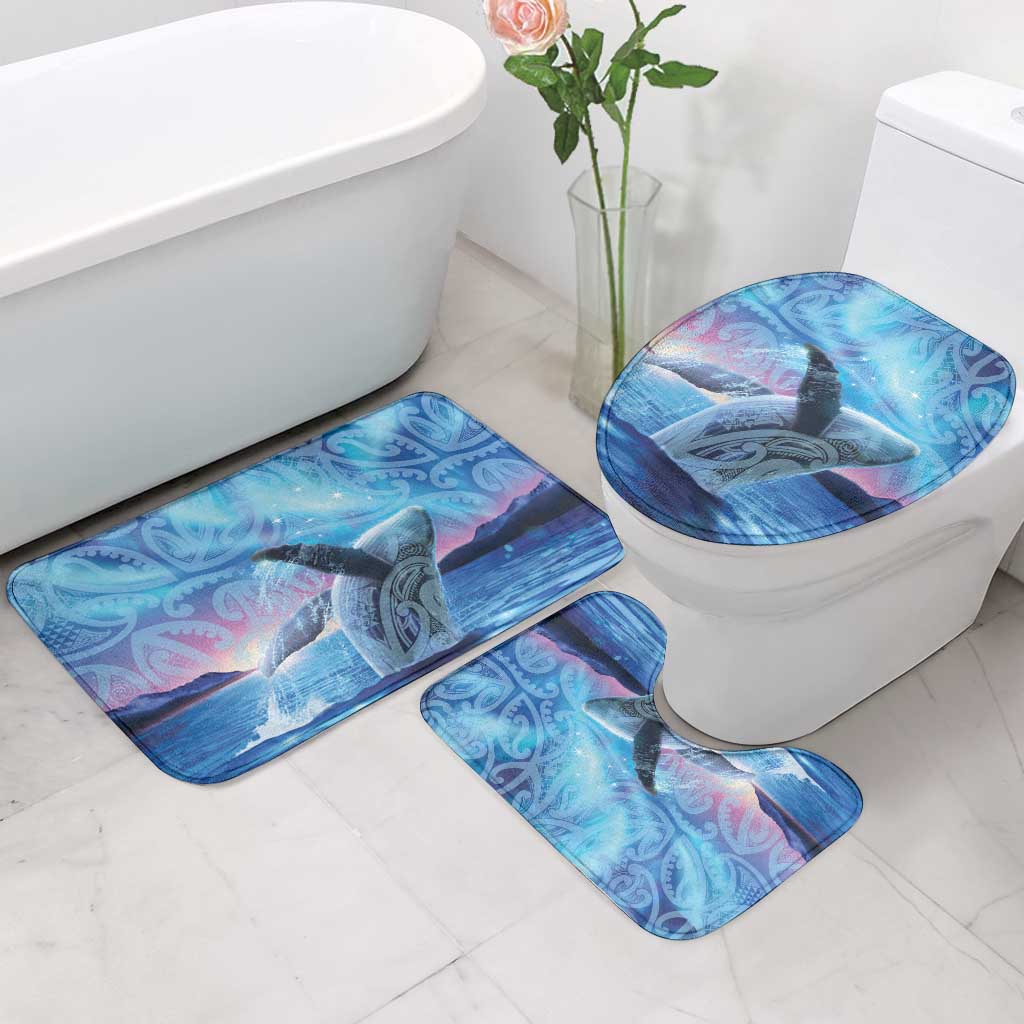 New Zealand Matariki Humpback Whale Bathroom Set Paikea Maori New Year Blue Galaxy