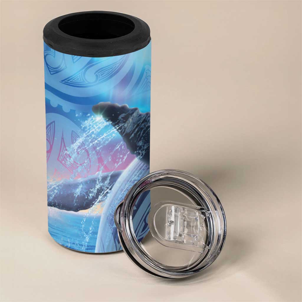 New Zealand Matariki Humpback Whale 4 in 1 Can Cooler Tumbler Paikea Maori New Year Blue Galaxy LT14 - Polynesian Pride