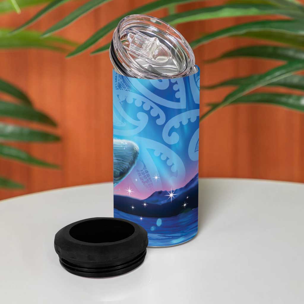 New Zealand Matariki Humpback Whale 4 in 1 Can Cooler Tumbler Paikea Maori New Year Blue Galaxy LT14 - Polynesian Pride