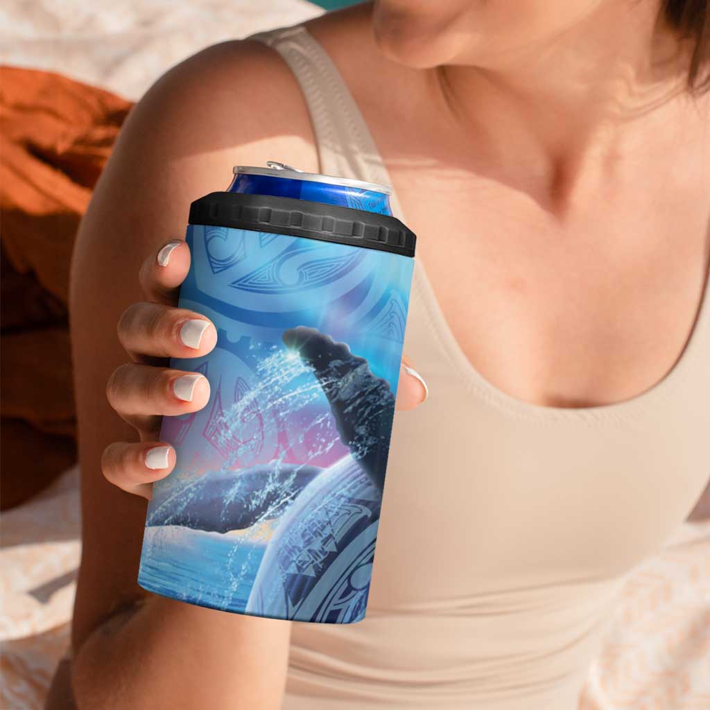 New Zealand Matariki Humpback Whale 4 in 1 Can Cooler Tumbler Paikea Maori New Year Blue Galaxy LT14 - Polynesian Pride