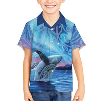 New Zealand Matariki Humpback Whale Hawaiian Shirt Paikea Maori New Year Blue Galaxy