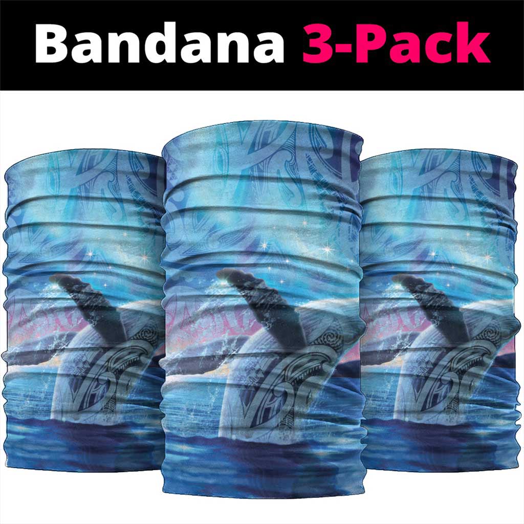 New Zealand Matariki Humpback Whale Neck Gaiter Paikea Maori New Year Blue Galaxy