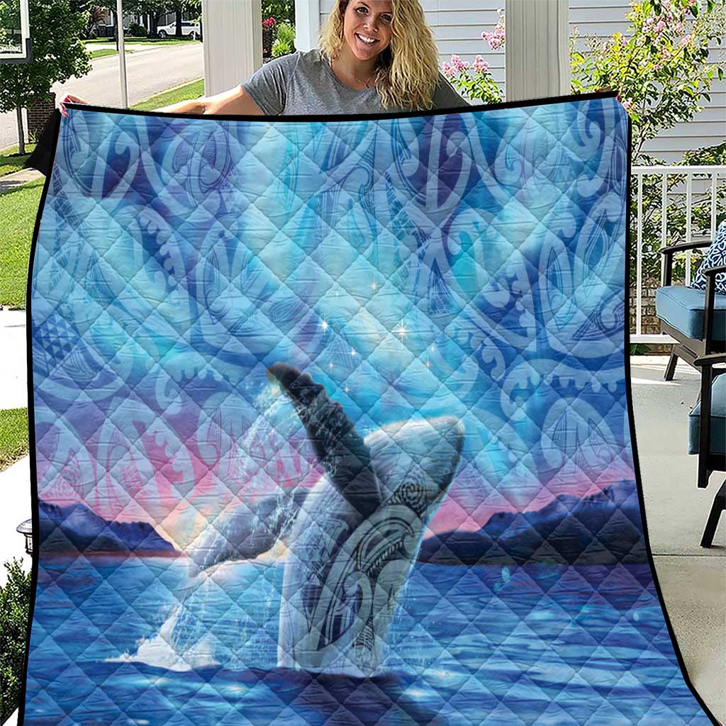 New Zealand Matariki Humpback Whale Quilt Paikea Maori New Year Blue Galaxy