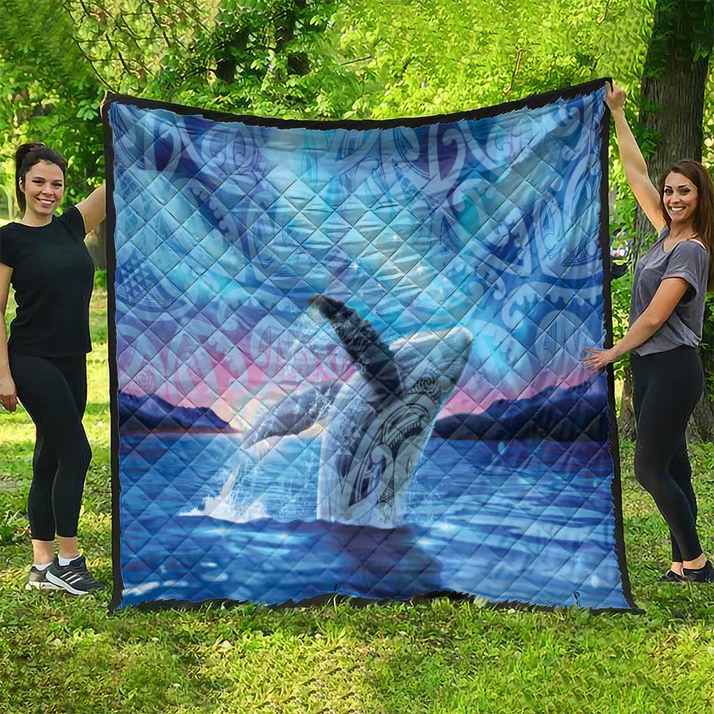 New Zealand Matariki Humpback Whale Quilt Paikea Maori New Year Blue Galaxy