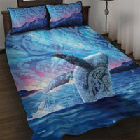 New Zealand Matariki Humpback Whale Quilt Bed Set Paikea Maori New Year Blue Galaxy
