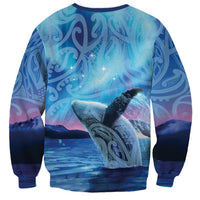 New Zealand Matariki Humpback Whale Sweatshirt Paikea Maori New Year Blue Galaxy