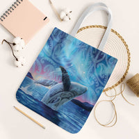 New Zealand Matariki Humpback Whale Tote Bag Paikea Maori New Year Blue Galaxy