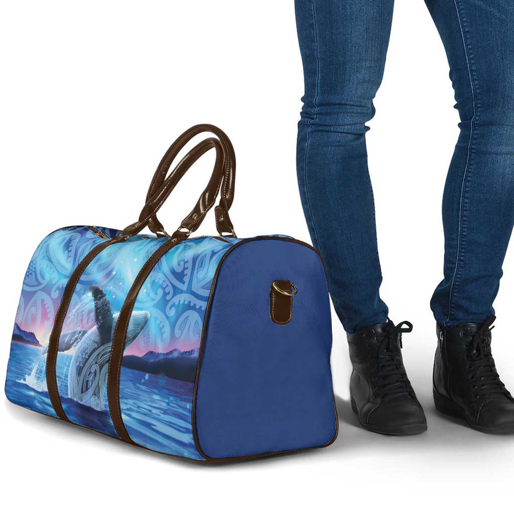 New Zealand Matariki Humpback Whale Travel Bag Paikea Maori New Year Blue Galaxy