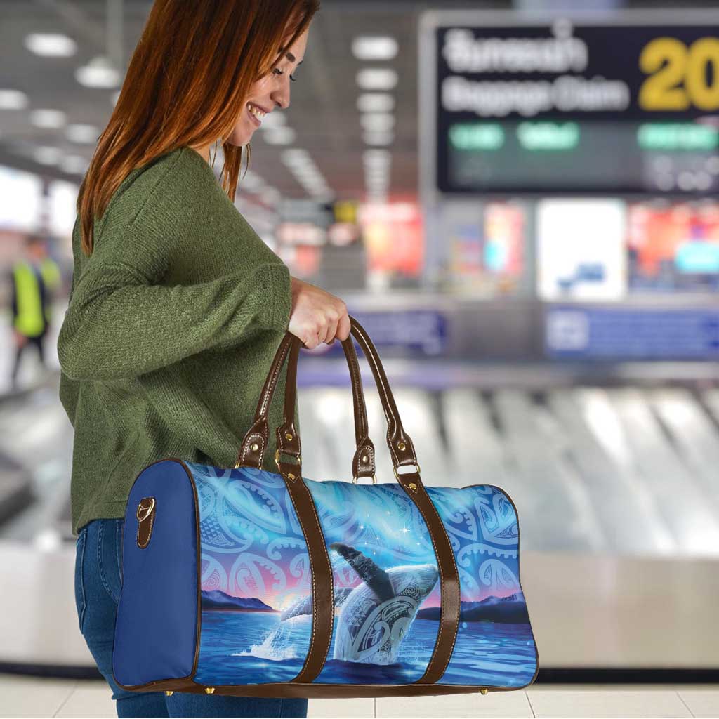 New Zealand Matariki Humpback Whale Travel Bag Paikea Maori New Year Blue Galaxy