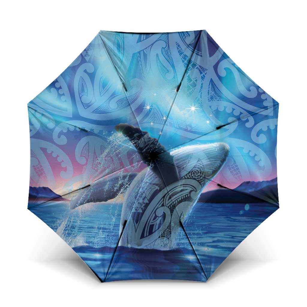 New Zealand Matariki Humpback Whale Umbrella Paikea Maori New Year Blue Galaxy