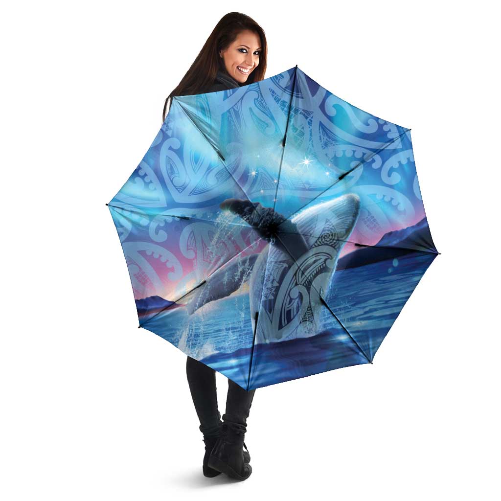 New Zealand Matariki Humpback Whale Umbrella Paikea Maori New Year Blue Galaxy