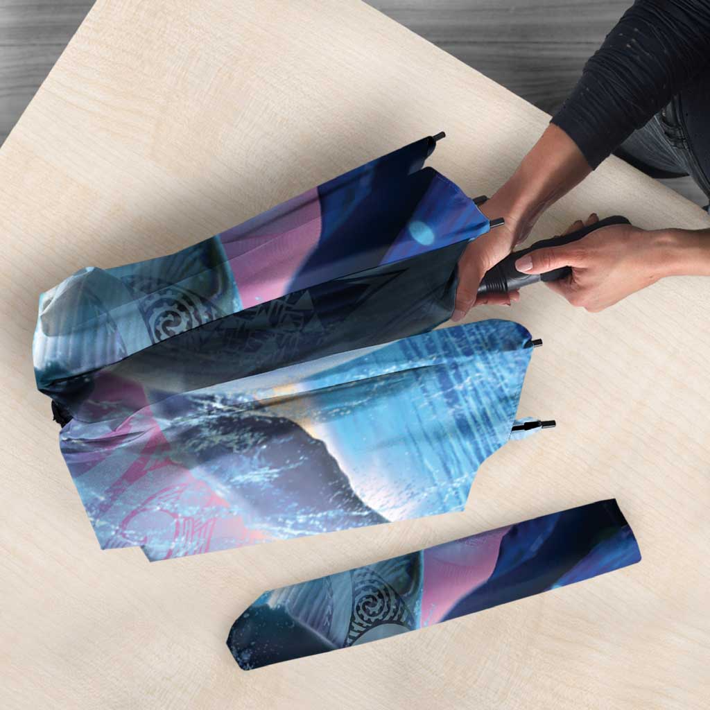 New Zealand Matariki Humpback Whale Umbrella Paikea Maori New Year Blue Galaxy