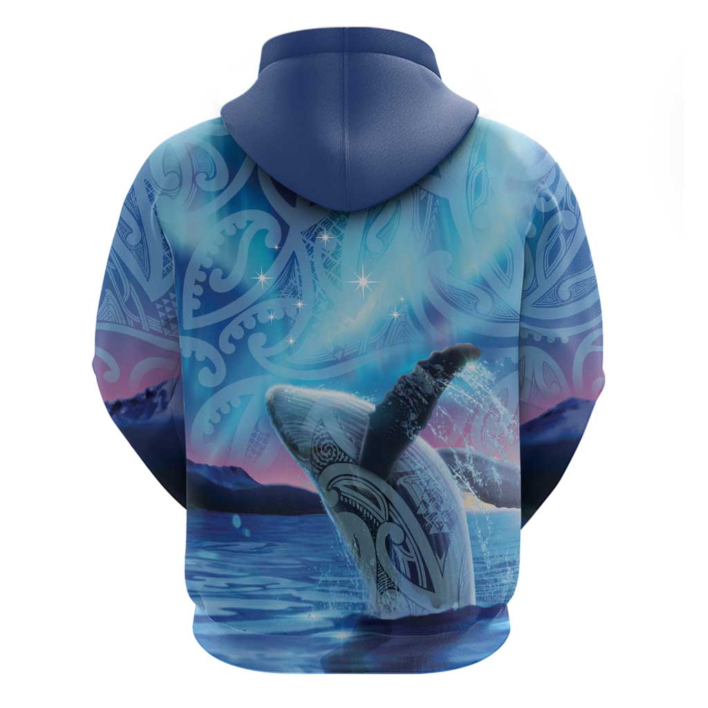 New Zealand Matariki Humpback Whale Zip Hoodie Paikea Maori New Year Blue Galaxy LT14 - Polynesian Pride