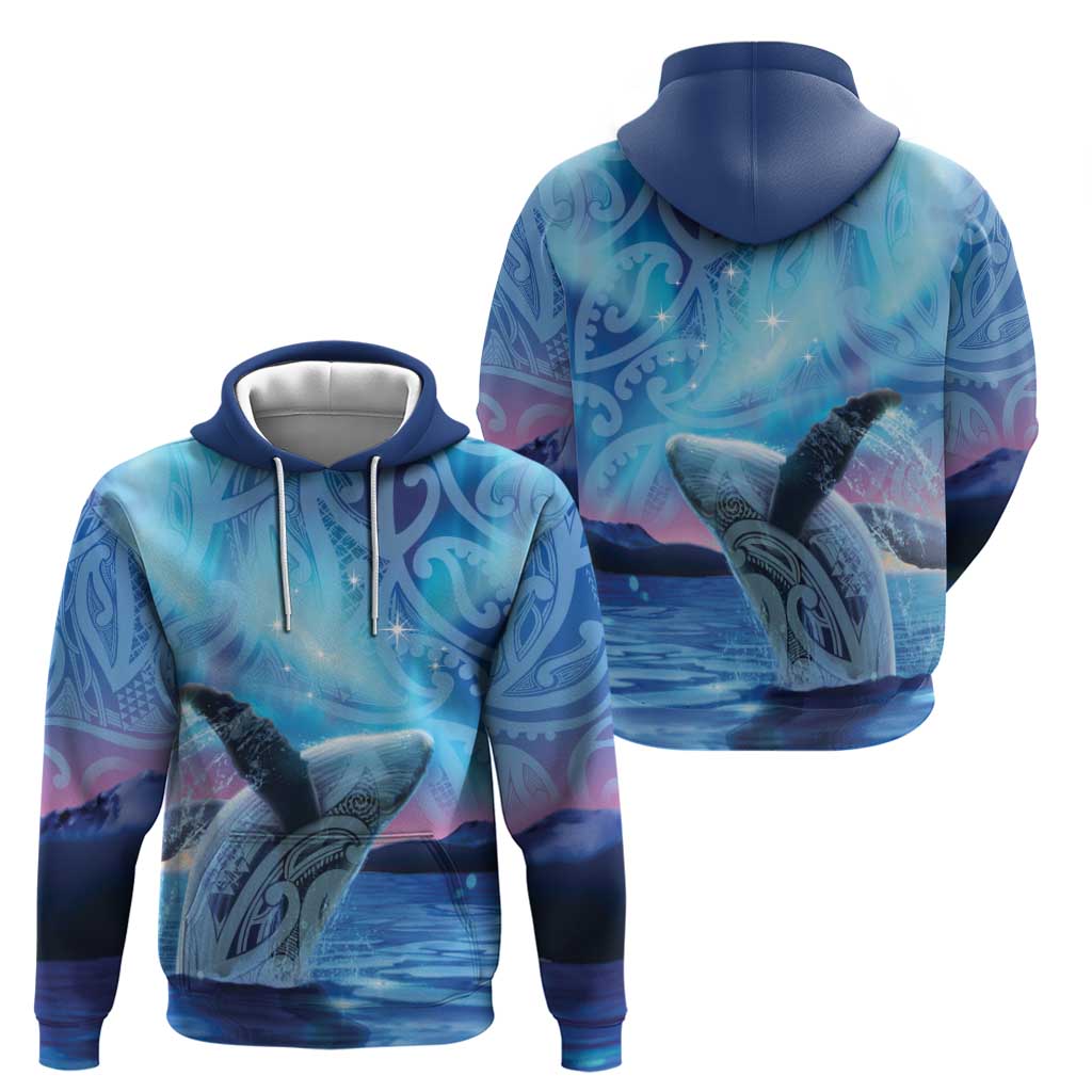 New Zealand Matariki Humpback Whale Zip Hoodie Paikea Maori New Year Blue Galaxy LT14 - Polynesian Pride