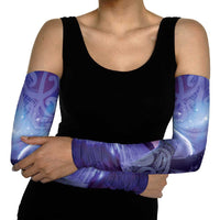 New Zealand Matariki Humpback Whale Arm Sleeves Paikea Maori New Year Purple Galaxy
