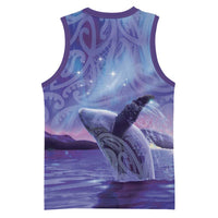 New Zealand Matariki Humpback Whale Basketball Jersey Paikea Maori New Year Purple Galaxy
