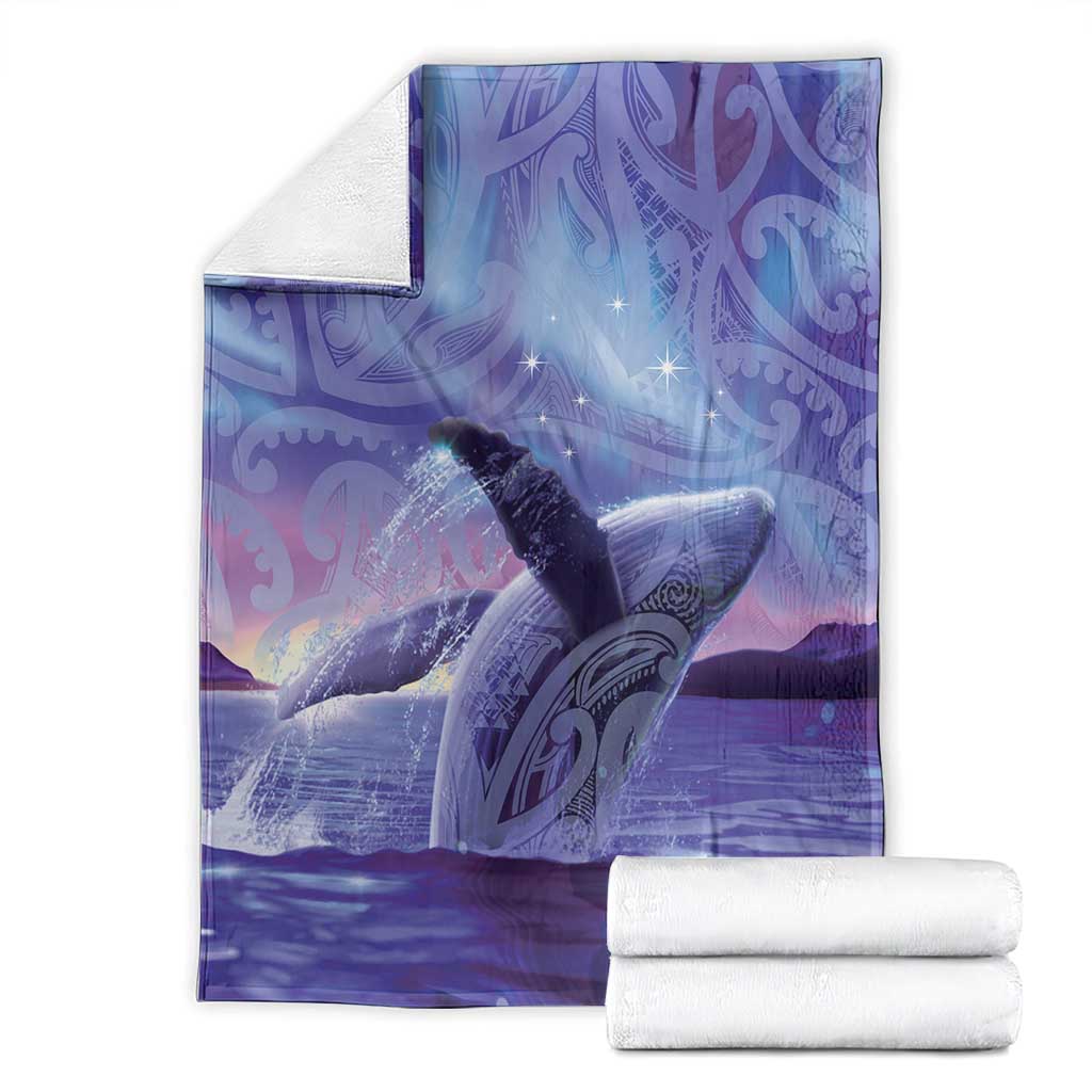 New Zealand Matariki Humpback Whale Blanket Paikea Maori New Year Purple Galaxy
