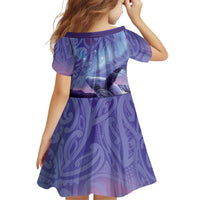 New Zealand Matariki Humpback Whale Family Matching Tank Maxi Dress and Hawaiian Shirt Paikea Maori New Year Purple Galaxy LT14 - Polynesian Pride