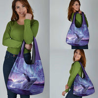 New Zealand Matariki Humpback Whale Grocery Bag Paikea Maori New Year Purple Galaxy LT14 - Polynesian Pride