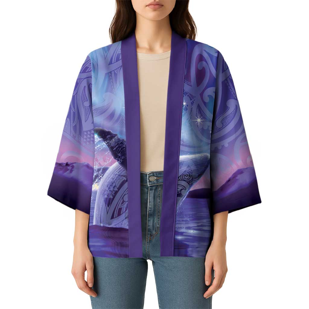 New Zealand Matariki Humpback Whale Kimono Paikea Maori New Year Purple Galaxy