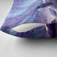 New Zealand Matariki Humpback Whale Pillow Cover Paikea Maori New Year Purple Galaxy