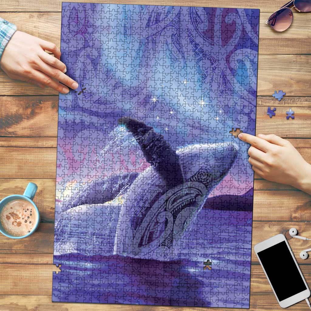 New Zealand Matariki Humpback Whale Puzzle Paikea Maori New Year Purple Galaxy