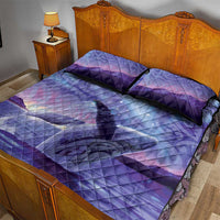 New Zealand Matariki Humpback Whale Quilt Bed Set Paikea Maori New Year Purple Galaxy
