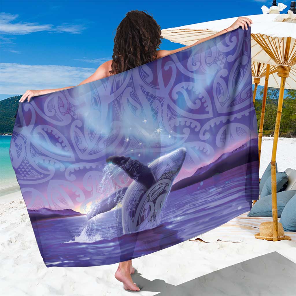 New Zealand Matariki Humpback Whale Sarong Paikea Maori New Year Purple Galaxy