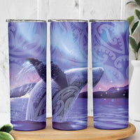New Zealand Matariki Humpback Whale Skinny Tumbler Paikea Maori New Year Purple Galaxy LT14 - Polynesian Pride