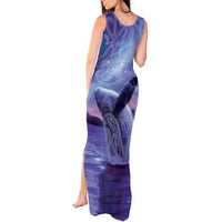 New Zealand Matariki Humpback Whale Tank Maxi Dress Paikea Maori New Year Purple Galaxy LT14 - Polynesian Pride