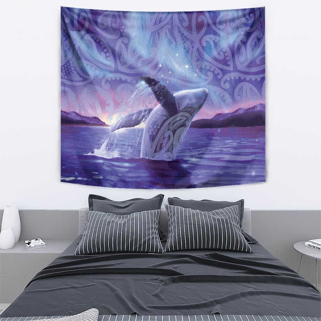 New Zealand Matariki Humpback Whale Tapestry Paikea Maori New Year Purple Galaxy