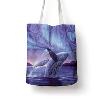 New Zealand Matariki Humpback Whale Tote Bag Paikea Maori New Year Purple Galaxy LT14 - Polynesian Pride
