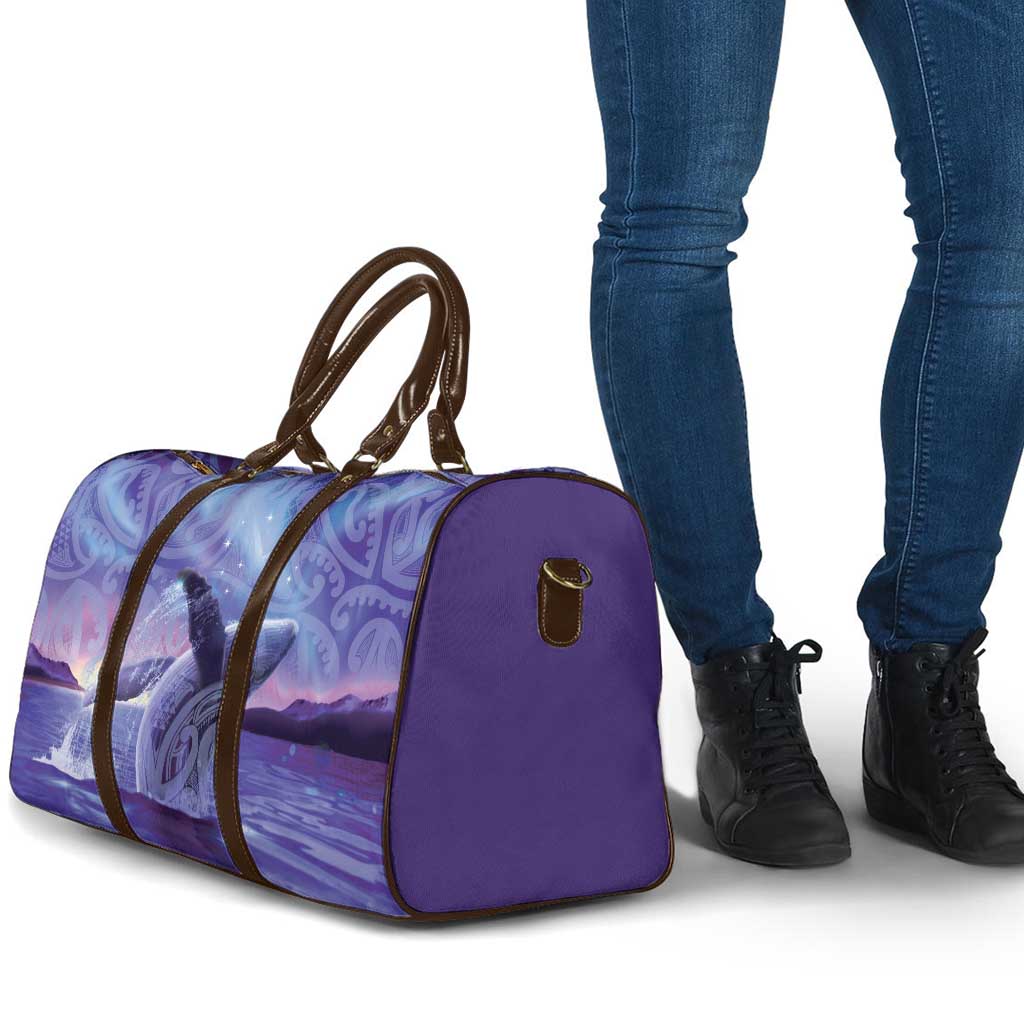 New Zealand Matariki Humpback Whale Travel Bag Paikea Maori New Year Purple Galaxy