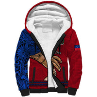 Polynesian Pride Father Day Samoa Sherpa Hoodie Manuia le Aso Sa o Tama Red Version LT14 Unisex Red - Polynesian Pride