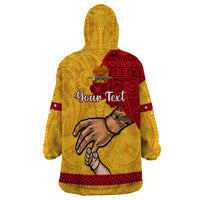 Personalised Father Day Papua New Guinea Wearable Blanket Hoodie PNG I Love You Dad Yellow Version LT14 - Polynesian Pride