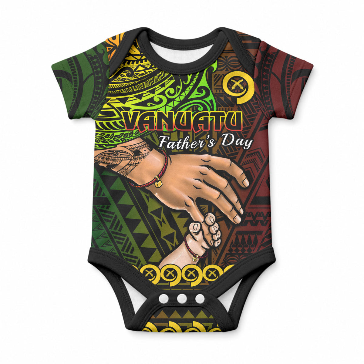 Personalised Father Day Vanuatu Baby Onesie I Love You Dad Reggae Version LT14 Reggae - Polynesian Pride