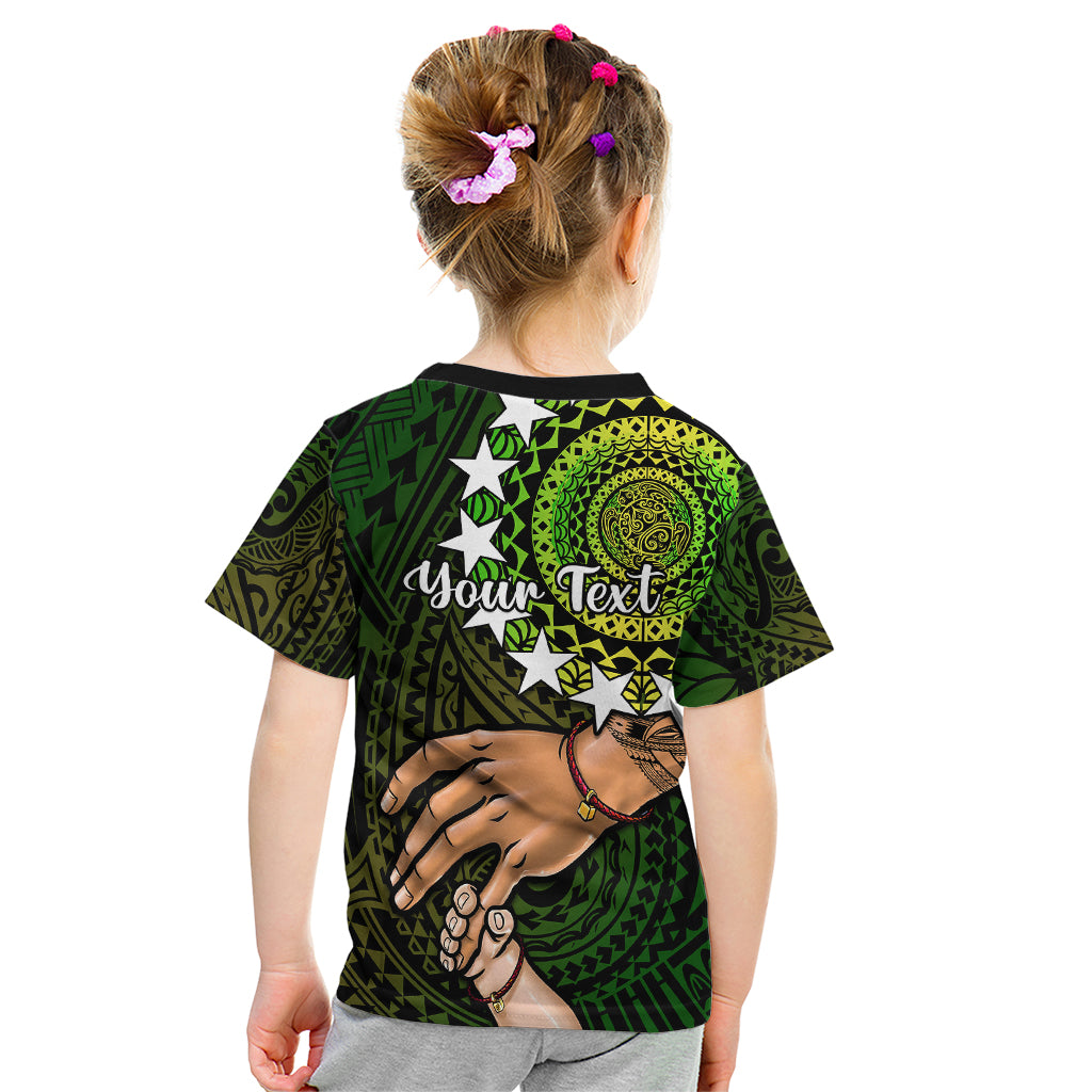 Personalised Father Day Cook Islands Kid T Shirt I Love You Dad Kuki Airani Turtle Pattern LT14 - Polynesian Pride