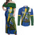Solomon Islands Independence Day Couples Matching Off Shoulder Maxi Dress and Long Sleeve Button Shirt Happy 7 July Crocodile Flag Style