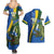 Solomon Islands Independence Day Couples Matching Summer Maxi Dress and Hawaiian Shirt Happy 7 July Crocodile Flag Style
