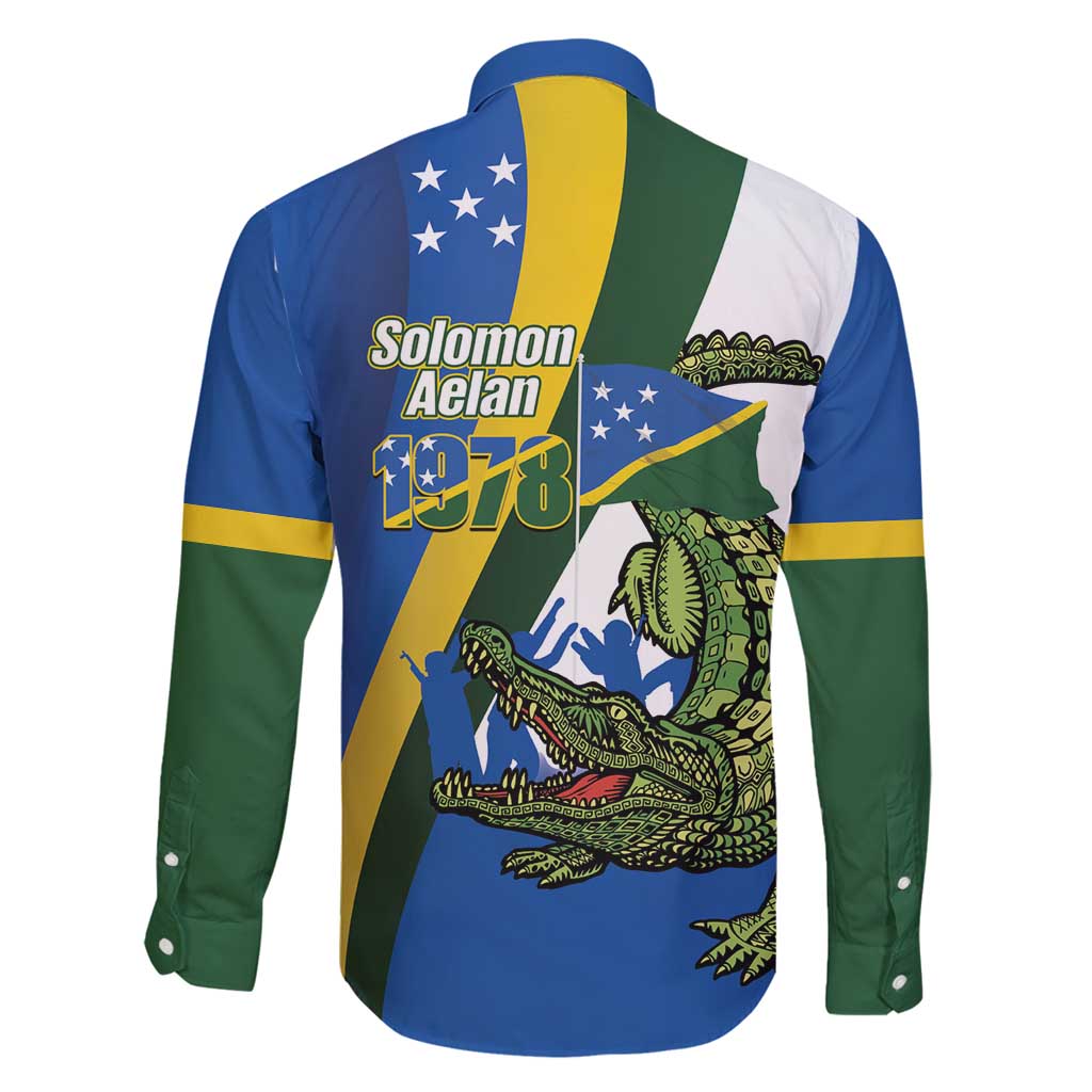 Solomon Islands Independence Day Family Matching Mermaid Dress and Hawaiian Shirt Happy 7 July Crocodile Flag Style LT14 - Polynesian Pride