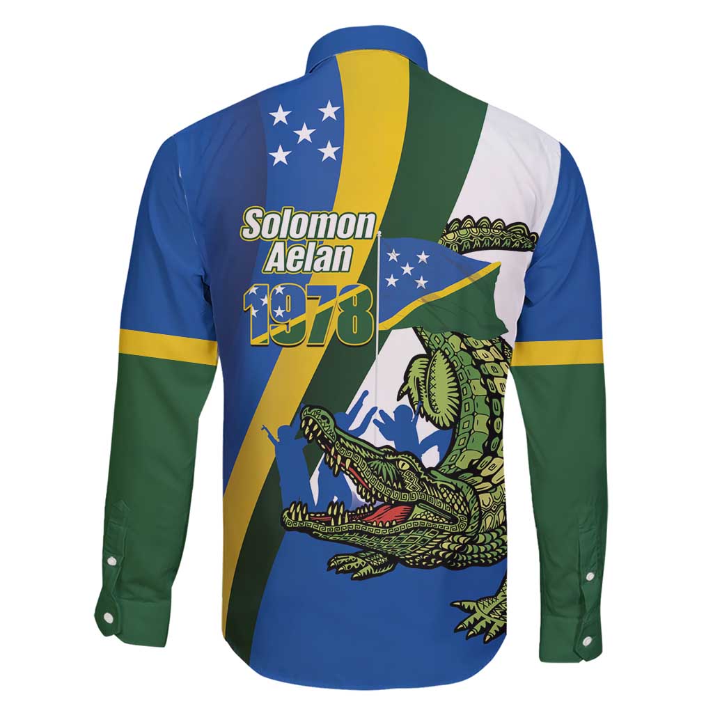Solomon Islands Independence Day Family Matching Short Sleeve Bodycon Dress and Hawaiian Shirt Happy 7 July Crocodile Flag Style LT14 - Polynesian Pride