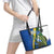 Solomon Islands Independence Day Leather Tote Bag Happy 7 July Crocodile Flag Style