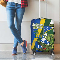 Solomon Islands Independence Day Luggage Cover Happy 7 July Crocodile Flag Style LT14 - Polynesian Pride