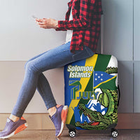 Solomon Islands Independence Day Luggage Cover Happy 7 July Crocodile Flag Style LT14 - Polynesian Pride