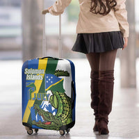 Solomon Islands Independence Day Luggage Cover Happy 7 July Crocodile Flag Style LT14 - Polynesian Pride