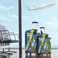 Solomon Islands Independence Day Luggage Cover Happy 7 July Crocodile Flag Style LT14 - Polynesian Pride