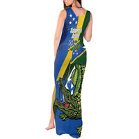Solomon Islands Independence Day Tank Maxi Dress Happy 7 July Crocodile Flag Style LT14 - Polynesian Pride